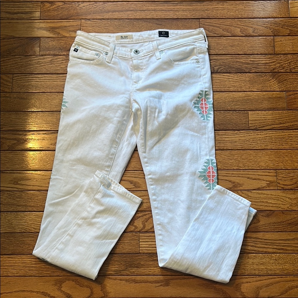 Ag Adriano Goldschmied White Straight Leg Jeans 28x30 - Picture 2 of 5